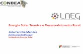 Energia Solar Térmica e Desenvolvimento Ruralrepositorio.lneg.pt/bitstream/10400.9/2156/1/LNEG_Cong CONBEA... · amonia / água Sorvente líquido adsorção ... sistemas distribuidos