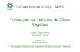Tributação na Indústria de Óleos Vegetais - ABIOVE · Associação Brasileira das Indústrias de Óleos Vegetais – ABIOVE Safra 74,1 Processamento 36,2 Farelo 27,5 Consumo Interno
