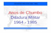 Ditadura Militar 1964-1985 - Professor Dieikson de Carvalho · DITADURA MILITAR (1964 – 1985) 1 - Antecedentes: • Esgotamento do populismo: manifestações de massa, greves, agravamento