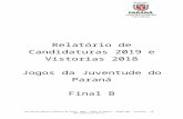  · Web viewRua Pastor Manoel Virgínio de Souza, 1020 - Capão da Imbuia - 82810-400 - Curitiba – PR  Relatório de Candidaturas 2019 e Vistorias 2018