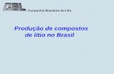 Produção de compostos de lítio no Brasil - cetem.gov.br · concentrado de Espodumênio utilizado em toda a produção. A extração do minério, que contém o Espodumênio é feita