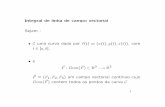 F ;F Dom C - docs.ufpr.brjcvb/online/slide(int-Linha-fun-vec).pdf · Se admitirmos que F~representa um campo de for˘cas, o integral da fun˘c~ao vectorial F~ ao longo da linha C