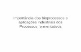 Importância dos bioprocessos e aplicações industriais …debiq.eel.usp.br/~joaobatista/AULA12010.pdf · BIOPROCESSOS • Bioprocesso – aplicação industrial de reações ou