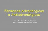 Fármacos Adrenérgicos e Antiadrenérgicos · • Agonistas adrenérgicos (simpaticomiméticos): Ligam-se aos receptores da noradrenalina ativando-o • Antagonistas adrenérgicos