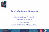 Resistência dos Materiais · Resistência dos Materiais Eng. Mecânica, Produção UNIME – 2016.1 Prof. Corey Lauro de Freitas, Março, 2016.