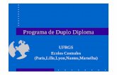 Programa de Duplo Diploma - ufrgs.br · (Paris,Lille,Lyon,Nantes,Marselha) O que é ? alunos da UFRGS seguirão o seguinte esquema: ... • PUC-RJ • UFC • UFRJ. Porquês • Por