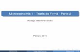 Microeconomia 1 - Teoria da Firma - Parte 2 · Microeconomia 1 - Teoria da Firma - Parte 2 Rodrigo Nobre Fernandez Pelotas, 2015 DECON/UFPEL Rodrigo Nobre Fernandez Microeconomia
