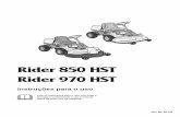 OM, Rider 850 HST, Rider 970 HST, 1999-01 - …€¦ · combustível ... Alavanca de regulação do nível de corte ..... 10 Banco do condutor, Rider 850 HST ... 850,970 H Por 1 97-10-15,