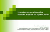 Licenciamento Ambiental de Grandes Projetos no …¡udio... · Contribui para que programas e projetos de Educação Ambiental e Comunicação Social propostos no EIA/RIMA possam