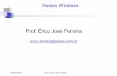 Redes Wireless Prof. Érico José Ferreira - ericonet.com.br · Redes Wireless Prof. Érico José Ferreira ... links terrestres de microondas tem um atraso de propagação de aproximadamente