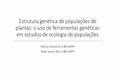 Estrutura genética de populações de plantas: o uso de ... · Fatores ecológicos que afetam a estrutura genética: Atributos da espécie Modo de reprodução Sistema reprodutivo