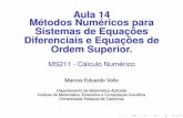 Aula 14 Métodos Numéricos para Sistemas de …valle/Teaching/2015/MS211/Aula14.pdf · Aula 14 Métodos Numéricos para Sistemas de Equações Diferenciais e Equações de Ordem