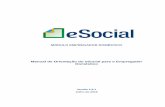 Manual de Orientação do eSocial para o Empregador … · 3.1 Identificação ... 4.3.1 Alteração Manual dos Valores da Guia Única - DAE..... 49 4.3.2 Geração de Vários DAE