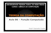 TEORIA DA COMPUTAÇÃO - ufersa.edu.br · a computação inicia na expressão inicial com a memória contendo o valor inicial resultante da aplicação da função de entrada sobre