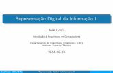 Representação Digital da Informação II - Autenticação · Sumário Operações Aritméticas em Bases 2, 8, 16 Números com Sinal Códigos Numéricos e Alfanuméricos José Costa
