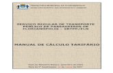 MANUAL DE CÁLCULO TARIFÁRIO · Até 1981, o cálculo tarifário de linhas com características urbanas, elaborado pelos órgãos de gerência ou pelas operadoras, era submetido