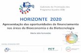Apresentação do PowerPoint - GPPQ · Gabinete de Promoção dos Programa Quadro ID&I HORIZONTE 2020 Apresentação das oportunidades de financiamento nas áreas da Bioeconomia e