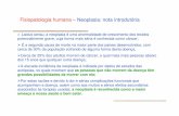 Fisiopatologia humana – Neoplasia: nota introdutória · • Benignos – tecido de origem + sufixo “oma” (Fibroma; Osteoma, Condroma, Lipoma, ... Sarcoma de Kaposi, Linfoma