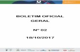 BOLETIM OFICIAL GERAL Nº 02 18/10/2017 - cbdu.org.br · Legendas: RT - Reunião Técnica / Ch - Chegada / S ... Nota 3: Para o atletismo haverá uma UTI móvel e um médico a disposição