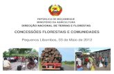 REPÚBLICA DE MOÇAMBIQUE MINISTÉRIO DA … · V. Relação concessões Florestais e Direitos das Comunidades • A convivência das partes que partilham os mesmos recursos requere