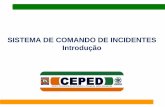 SISTEMA DE COMANDO DE INCIDENTES Introdução · Sistema de Comando de Incidentes (SCI) “É uma ferramenta de gerenciamento de incidentes padronizada, para todos os tipos de sinistros