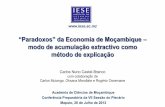 “Paradoxos” da Economia de Moçambique – · para a ACM. Não se pode pensar na Academia de Ciências (nem na academia, nem nas ciências) ... forma investigável cientificamente,