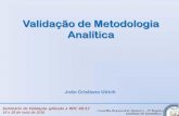 Validação de Metodologia Analítica - crq4.org.br · João Cristiano Ulrich . Documentos de referência: -RDC n 0. 48, de 25 de outubro de 2013, ANVISA -DOQ-CGCRE-008: Orientação