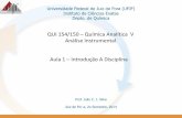 QUI 154/150 Química Analítica V Análise Instrumental Aula ... · Tabela 1 : Avaliações e pontuação correspondente à Disciplina QUI 154 (teoria) ... Prof. Julio C. J. Silva