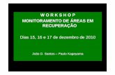 W O R K S H O P MONITORAMENTO DE ÁREAS EM … · • Em São Paulo - (Resolução SMA nº 44 , de 2 de julho de 2008, 47/03 ). ... Proter -Apoena -2010. Indicadores Ambientais •