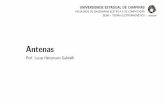 Notas de aula de EE540: Antenas (2o sem. 2014)lucashg/courses/ee540/4-Antenas.pdf · Antenas Radiaçãoeletromagnéticaégeradaporcargaaceleradas.Paraqueessaradiaçãosejaeﬁcienteas
