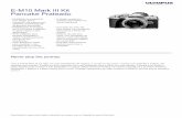 Pancake Prateado E‑M10 Mark III Kit - Olympus Portugal · Ucraniano, Sérvio Opções de Personalização Botão Fn Sim Predefinição de fábrica Total / Básico Botão programável