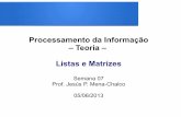 Processamento da Informação – Teoria – Listas e Matrizesprofessor.ufabc.edu.br/.../teoria-semana07-01-matrizes.pdf · Método append O Python fornece também métodos que operam