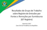 Resultados do Grupo de Trabalho sobre Registro de Emissões ... · Fornecer informações ao público em geral a respeito do nível de emissões e remoções das entidades reguladas,