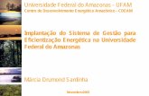 Universidade Federal do Amazonas - UFAM · OBJETIVOS Geral: Implementar ações de eficientização energética nas instalações elétricas da Universidade Federal do Amazonas e