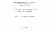 QUI 154/150 Química Analítica V Análise Instrumental Aula ... · Aula 1 – Estatística (parte 1) Prof. Julio C. J. Silva Universidade Federal de Juiz de Fora (UFJF) Instituto