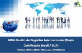 MBA Gestão de Negócios Internacionais (Dupla Certificação … · MBA Gestão de Negócios Internacionais (Dupla Certificação Brasil / EUA) Telefone 0800.7183810 - Whatsapp (27)98833515