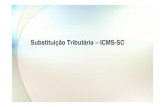 Substituição Tributária – ICMS-SC · Conceito de Substituição Tributária • Pela regra geral, sem ST, cada Contribuinte paga o ICMS na saída da mercadoria, deduzindo o que