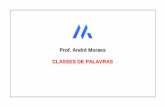 Prof. André Moraes CLASSES DE PALAVRAS · Na língua portuguesa, a NGB (Nomenclatura Gramatical Brasileira) classifica os vocábulos em dez classes. Variáveis: substantivo, artigo,