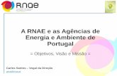 A RNAE e as Agências de Energia e Ambiente de Portugalcongresostenibleplasencia.admeus.net/uploads... · Carlos Santos – Vogal da ... (recursos naturais, renováveis ou fósseis)