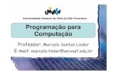 Programação para Computação - univasf.edu.brmarcelo.linder/arquivos_pc/aulas/aula1.pdf · linguagem de Programação C. Ambiente de programação. Componentes da linguagem C.