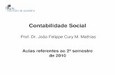 Contabilidade Social IE 2010 2 - ie.ufrj.br · Curso de Contabilidade Social Prof. Dr. João Felippe Cury M. Mathias 3 Objetivos da Contabilidade Social A Contabilidade Social trata