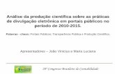 Análise da produção científica sobre as práticas de ...cbc.cfc.org.br/comitecientifico/images/stories/slides/97C.pdf · 1 17 26,15 1 8 12,31 2 4 6,15 17 3 4,62 48 2 3,08 65 100,00