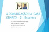 COMUNICAÇÃO NA CASA ESPÍRITAstatic.recantodasletras.com.br/arquivos/5485827.pdf · Espiritismo: o estabelecimento teórico da doutrina e os meios de a popularizar. (A. Kardec,