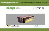 Sistema DAPHabitat Declaração Ambiental de Produto · Absorção de água EN 1015-18 W1 --- ... 2000/147/CE Classe F --- Tabela 8: Características técnicas da cavilha fixação