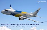 Gestão de Programas na Embraer - bcb.gov.br£o de Programa... · metas da Unidade de Negócio em programas, projetos e processos de rotina; ... (45 min) + alternado de 100 mn; 91
