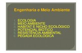 Engenharia e Meio Ambiente - .::Ly Freitas::. 01 Ecol_Pegada.pdf · Conceitue Ecologia. 2. Defina habitat e nicho ecológico. 3. Defina ecossistemas. 4. O que é resistência ambiental?