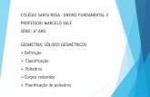 COLÉGIO SANTA ROSA ENSINO FUNDAMENTAL II …colegiosantarosa-pa.com.br/material_do_professor/marcelo_vale/6ano... · ELEMENTOS DE UM POLIEDRO Face Vértice Aresta CURIOSIDADE...