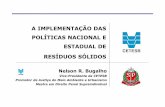 A IMPLEMENTAÇÃO DAS POLÍTICAS NACIONAL E ESTADUAL DE RESÍDUOS SÓLIDOS Nelson R... · 2015-10-13 · Vice-Presidente da CETESB Promotor de Justiça do Meio Ambiente e Urbanismo