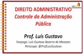 Controle da Administração Pública Prof. Luís Gustavo · RESUMÃO MÉRITO DO ATO ... responsabilidade civil ou criminal dos infratores (art. 58, § 3º ... contratados mediante