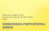 DEMOCRACIA PARTICIPATIVA/ DIRETA - Escola de Governo - Democracia... · DEMOCRACIA PARTICIPATIVA/ DIRETA Maurício Piragino /Xixo Escola de Governo de São Paulo 2015. Democracia